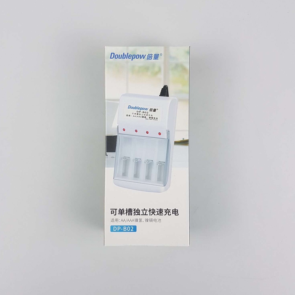 【GOGOMART】DOUBLEPOW Charger Baterai 4 Slots for AA/AAA Ni-MH Ni-CD - DP-B02 - White