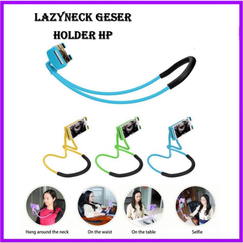 Lazy Neck Phone Holder Jepit Geser Holder Hp Leher Lazypod Panjang Lantai Tablet Ring Light Besi Gur