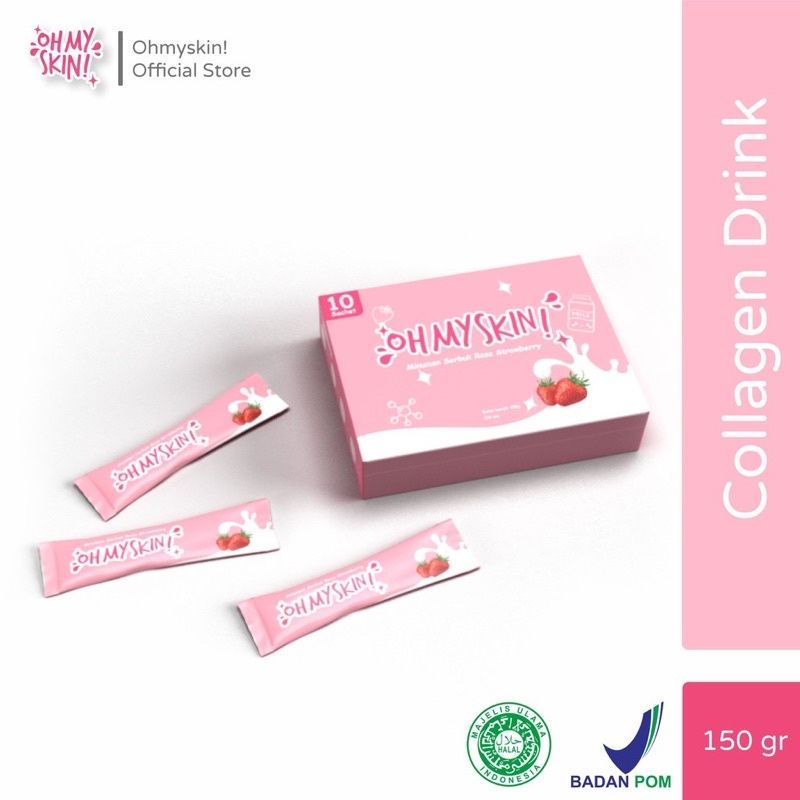OH MY SKIN COLLAGEN DRINK OH MY SKIN MINUMAN COLLAGEN PEMITIH BADAN 100% ORIGINAL BPOM