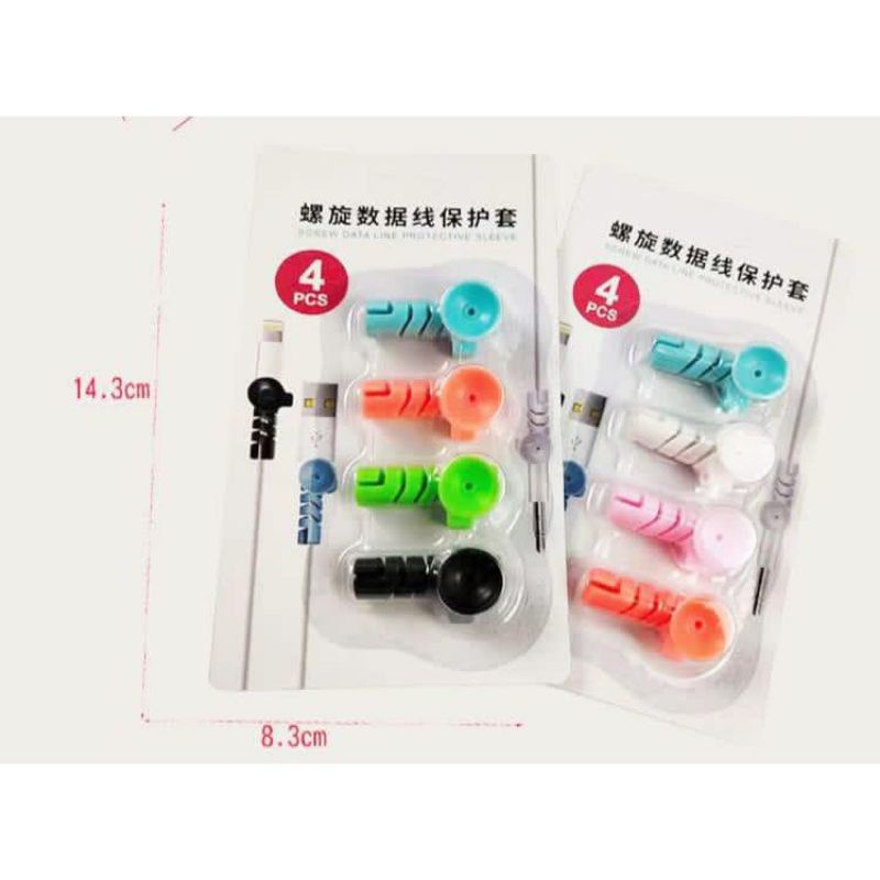 Pelindung  Kabel Spiral +  Koop Cabel Protector Ujung New Kop  / Pelindung kabel 4 in 1 sy12