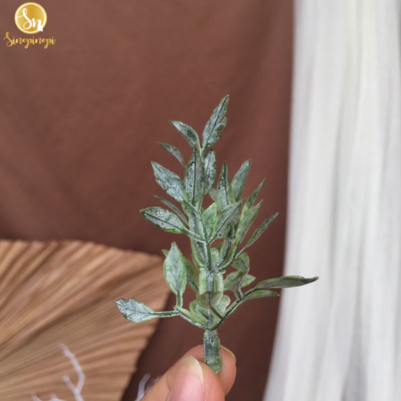 DAUN SALJU IMITASI | ARTIFICIAL FLOWER DAUN TANAMAN | LAMARAN NIKAH DEKORASI BAHAN KERAJINAN HIAS MA