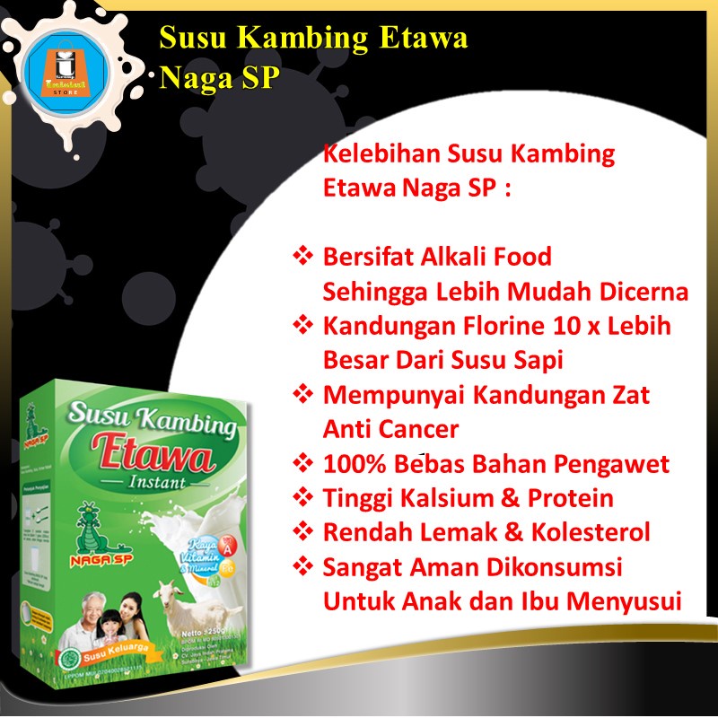 Susu Kambing Etawa Bubuk Naga SP 250gr Untuk Penyakit Asma Sesak Napas dan Gangguan Pernapasan TBC-6