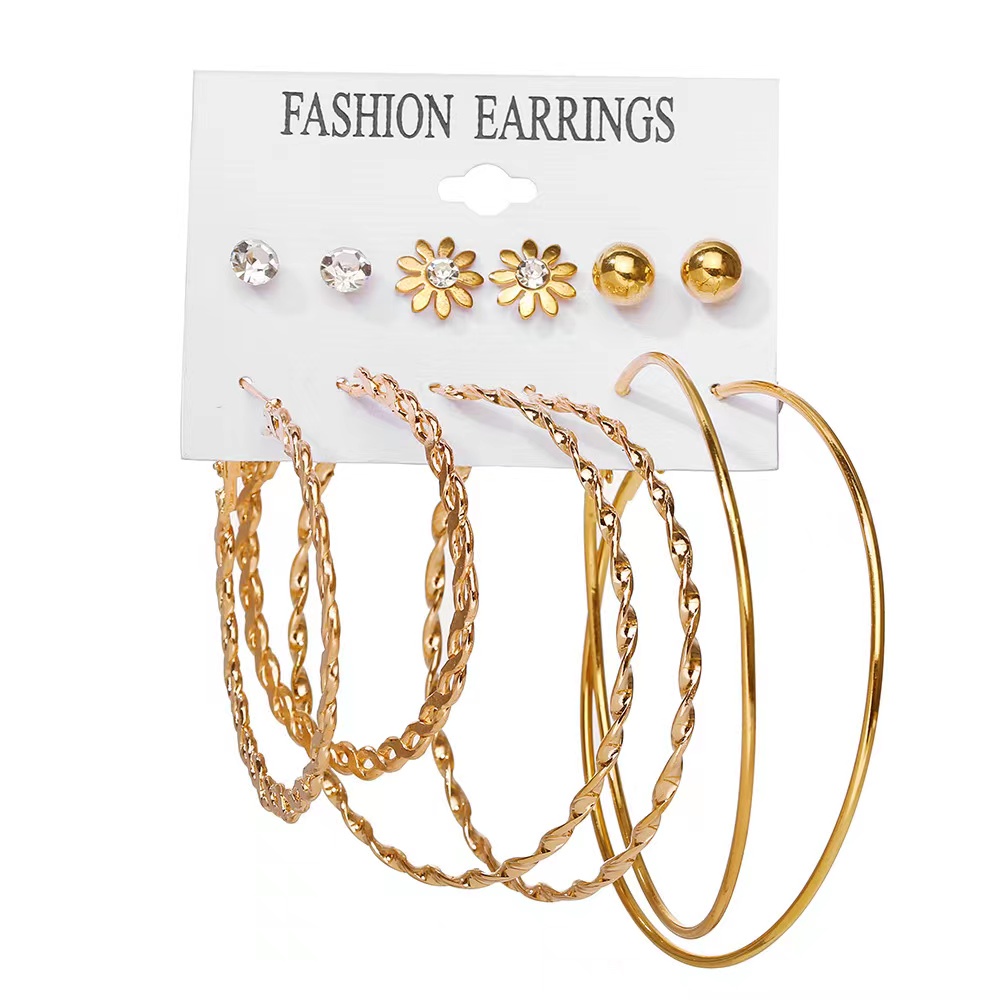 Set AntingWanita Anting Bohemian Geometric Hoop Women Earrings - Set Anting Hoop-Aks-91 #5