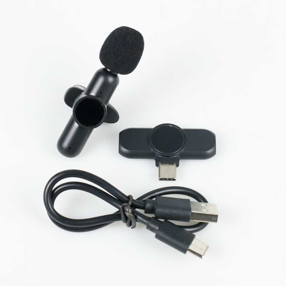 PROMO Mic HP Microphone HP Wireless Lavalier Lapel Microphone Vlogger Android USB Type C &amp; ios USB Lightning mic vlog hp Mic hp youtuber Mic external hp mic handphone microfon youtuber microphone bluetooth vlog mic hp youtuber mini 7RSKBXBK 7RSKBWBK