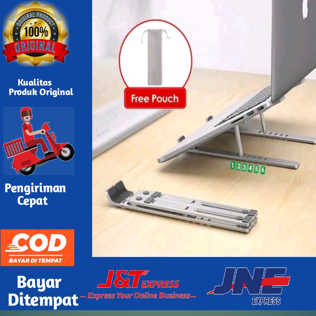 [BISA COD] Stand Holder Laptop Macbook Notebook IPAD Mac Dudukan Lipat Pro Air 13