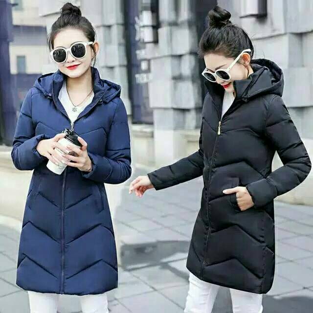 [BISA COD] Jaket Musim Dingin Wanita Tebal / Winter Long Coat Bulu/ Jubah Bulu Tebal