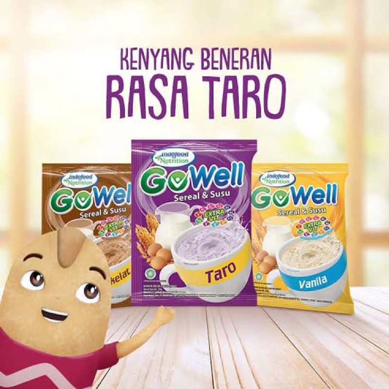 

SEREAL SUSU INSTANT GOWELL VANILLA / COKLAT / TARO RTG 10PCS