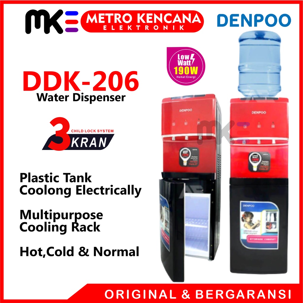 Jual Denpoo Ddk Extra Hot Cold Low Watt Dispenser Galon Atas