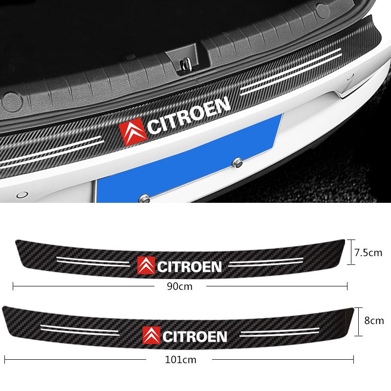 Stiker Pelindung Bumper Belakang Mobil Bahan Carbon fiber Untuk Citroen C4 C5 C3 Berlingo C2 C1 Picasso Xsara