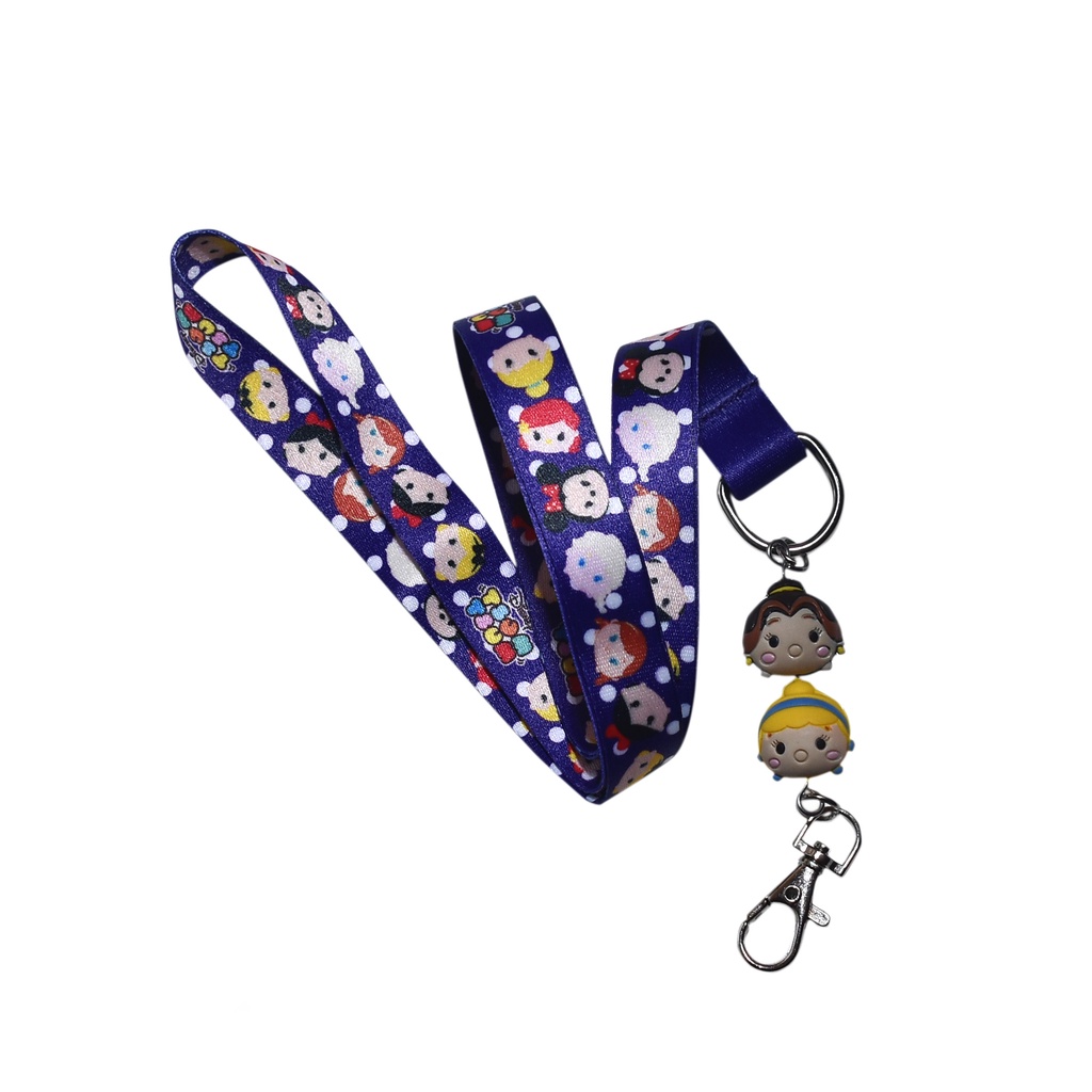 

DISNEY Tsum Tsum Lanyard Tali Gantungan ID Card Kunci Serbaguna Karakter Belle Cinderella