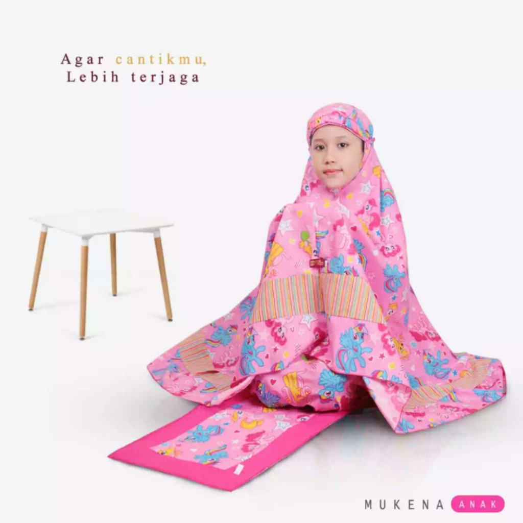 Gudang_Mukenaku Mukena Anak pony Free Sajadah Spoon Motif Karakter Perlengkapan Alat Sholat Fashion Muslim COD bisa bayar ditempat tujuan