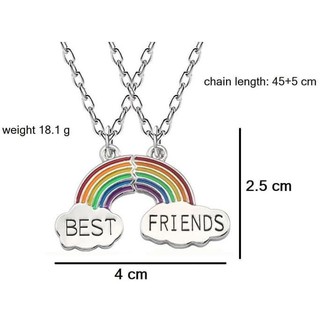  Bayar Di Tempat Kalung  4PC Crystal Heart Best Friend 