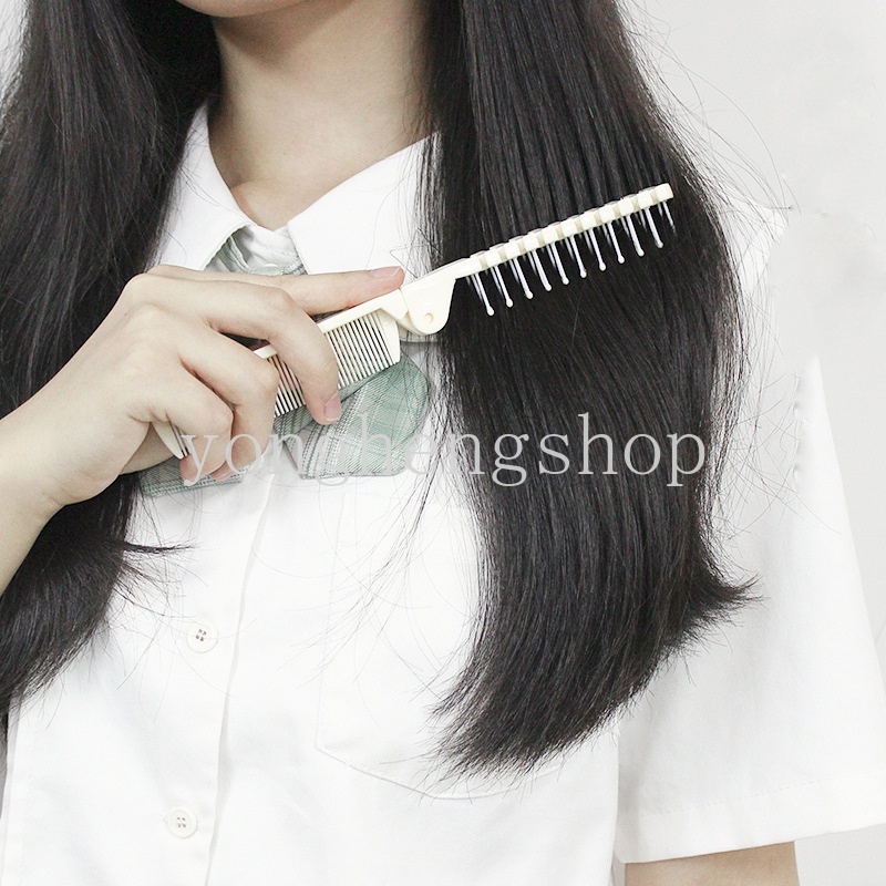 Sisir Rambut Lipat Portable Anti Statis Untuk Travel