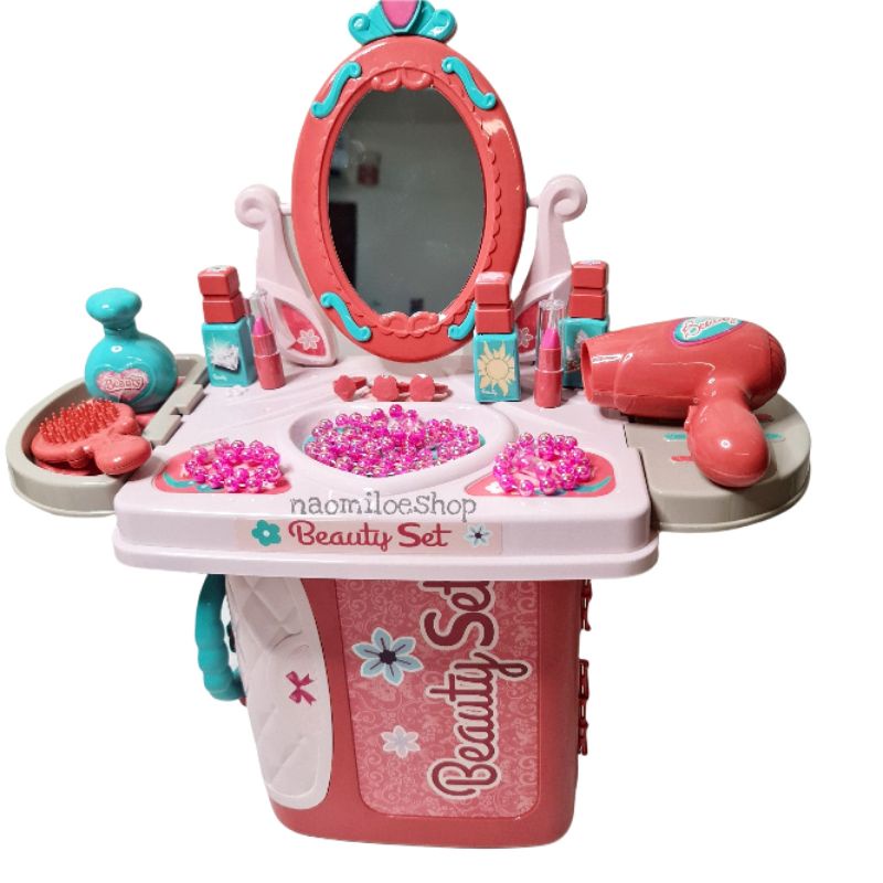 3in1 beauty Mainan alat make up anak MAINAN ANAK PEREMPUAN DANDAN BEAUTY PLAYSET 31N1 SALON KOPER MEJA RIAS-1