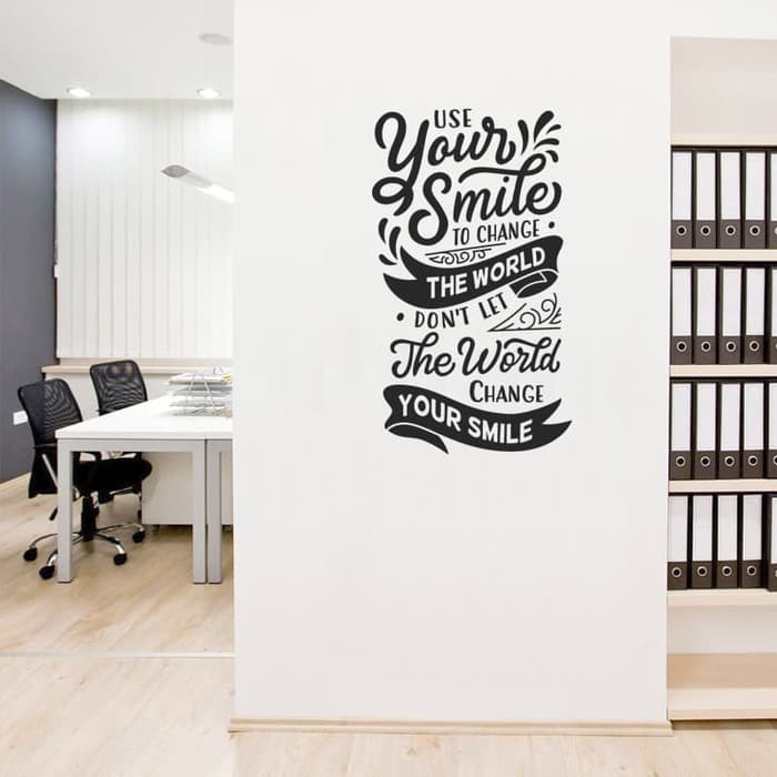 Stiker Dinding Quotes Motivasi Kata Kata Smile Cutting Sticker Kaca