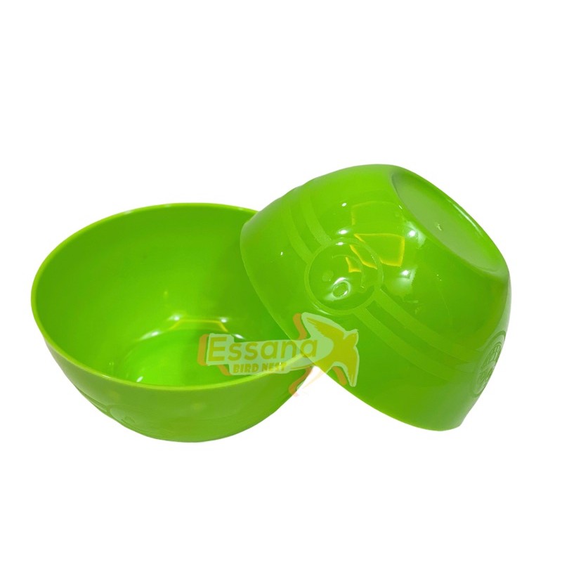 Gelas Minum Plastik _Piring Makan Bulat Plastik _Mangkok Makan Bulat Bakso Plastik_Sendok Makan Plastik_Terlaris Termurah Berkualitas ( 1pcs ) claris-Mangkok bulat hijau