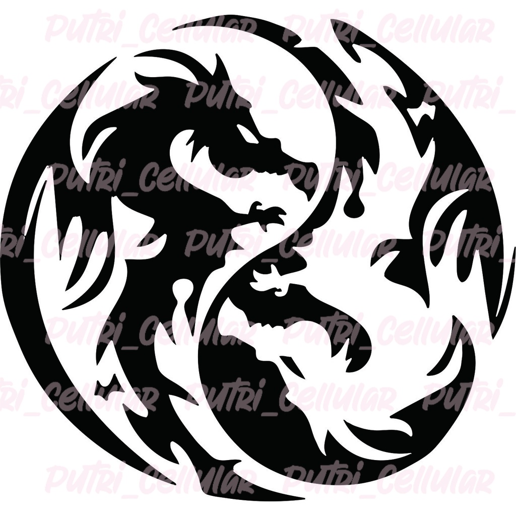 

Cutting stiker Naga Totem Yin yang _AUTO-1