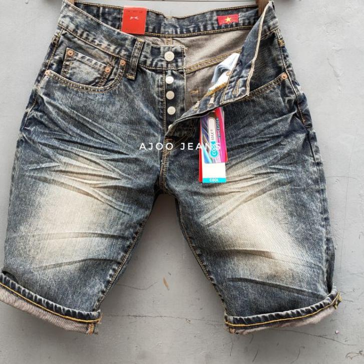 SALEE.. Celana Pendek Import Pria 501 Snow Ringkel Made In Vietnam 🇻🇳 Terbaru Dan Terlaris