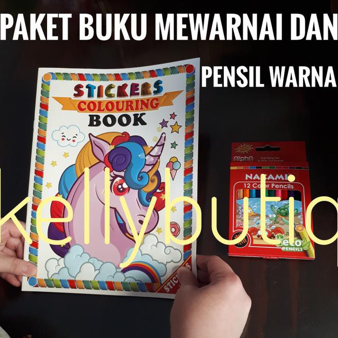 

Paket Buku Mewarnai Dan Stiker Karakter Unicorn Set Pensil Warna