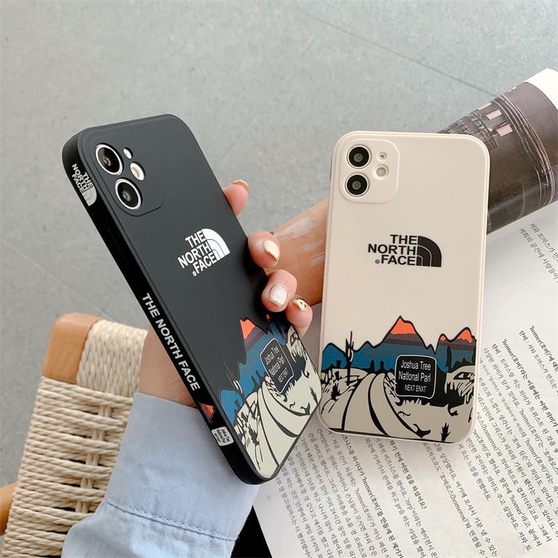 Soft Case Silikon Desain Brand North Face Untuk IPhone 14 13 12 11 Pro Max X XR XSMAX 7 8 Plus SE2020