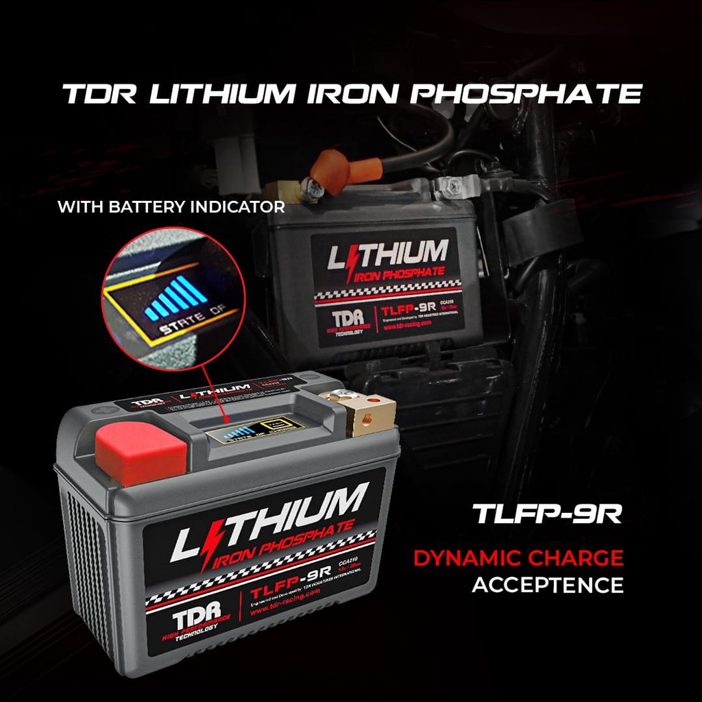 Aki Motor TDR Lithium Iron Phosphate (LiFePO4) Battery TLFP 4L 7L 9R 14R 12V