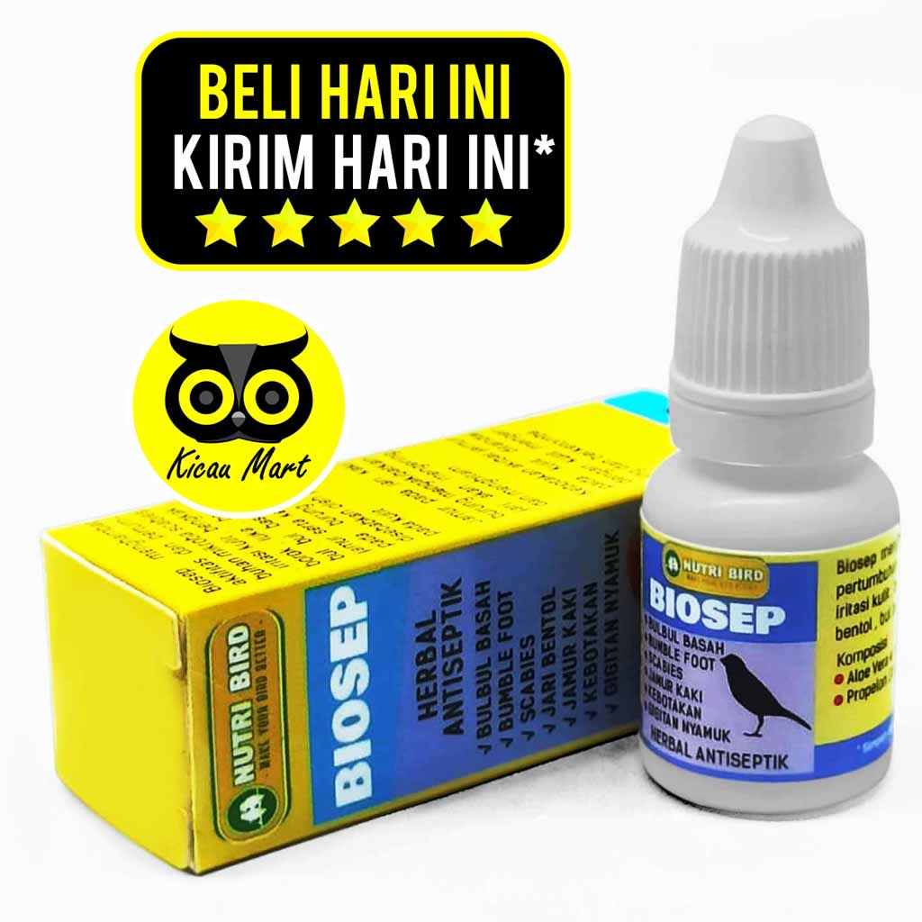 VITAMIN OBAT BURUNG KACER LOVEBIRD KENARI MURAI KAKI BERKERAK IRITASI LUKA BENGKAK BIOSEP VTBIOFY