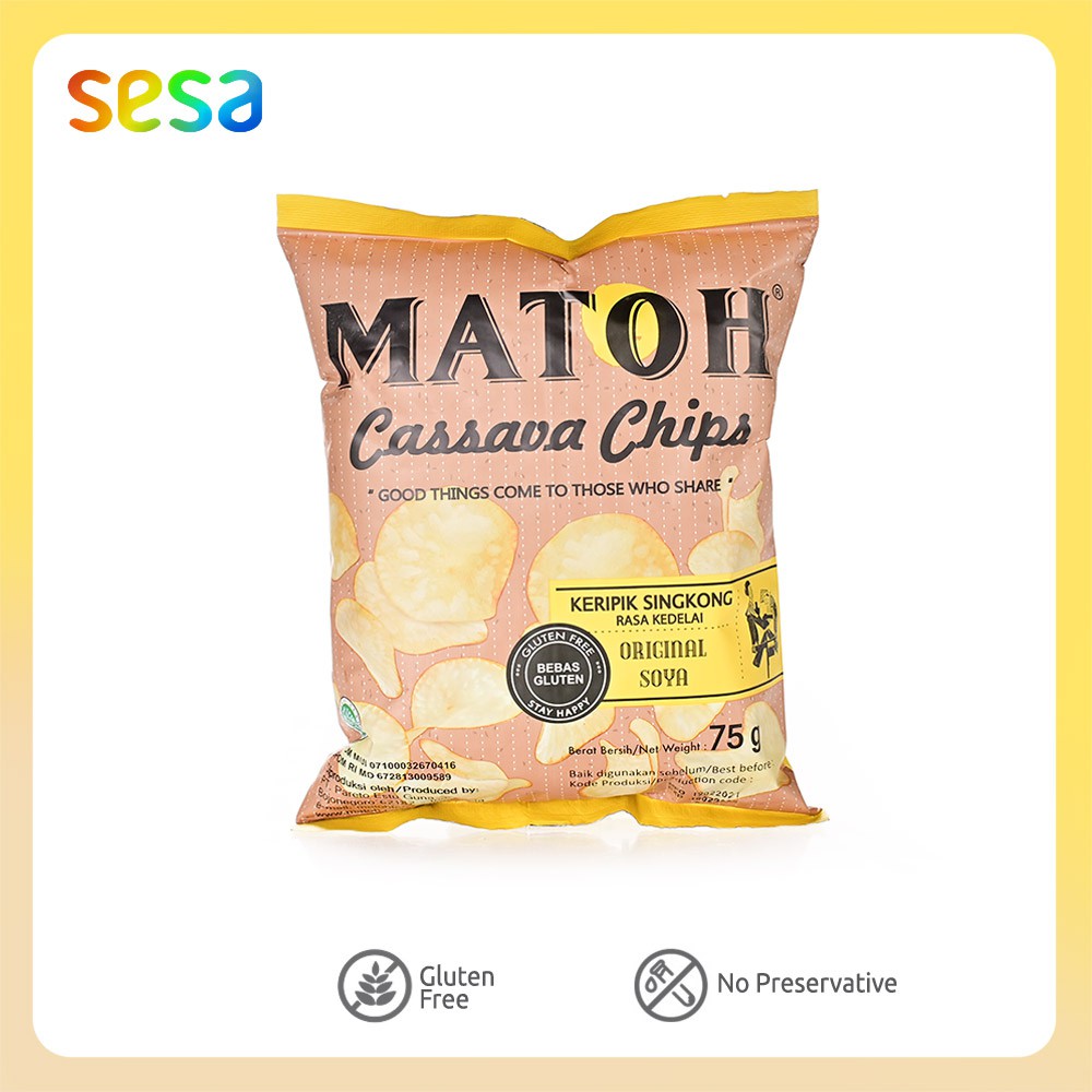 

MATOH Keripik Singkong Original Soya 75gr - Cemilan NO-MSG