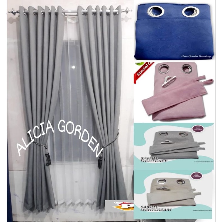 gorden jendela pintu Minimalis panjang 3meter Blackout Polos murah korden kamar tidur terbaru cantik