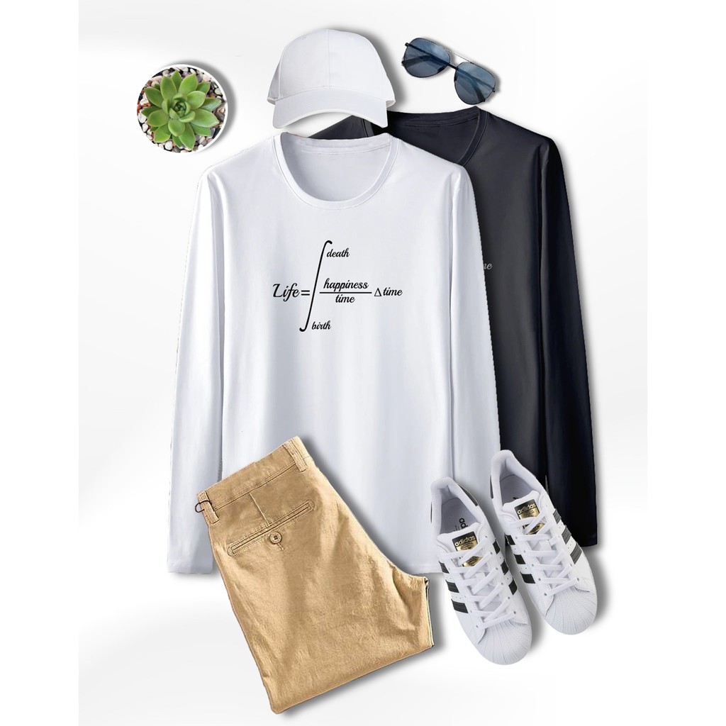 BENKA/LIFE RUMUS/LENGAN PANJANG/KAOS KATA KATA TULISAN/BAJU KAOS DISTRO/BAJU PRIA/FASHION PRIA