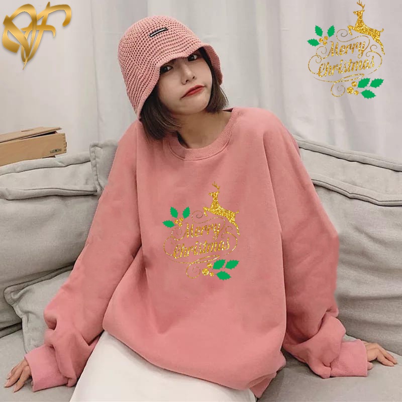 Sweater Merry Christmas Korea Style | Sweater Basic Bahan Fleece Tebal | Dhea Fashion