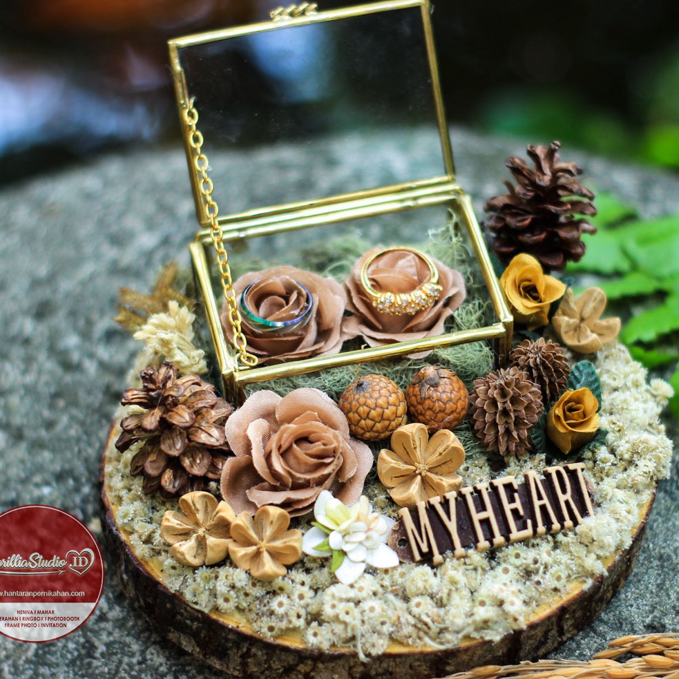 Kotak Perhiasan | Kotak Cincin | Perpans Rustic Rose Holder