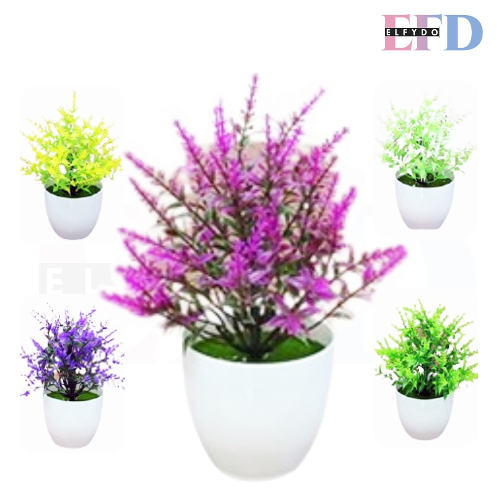 ELFYDO PT38 Pot Tanaman Hias Bunga Hias Plastik Ornamen Pot Bongsai Artificial Flower Decoration