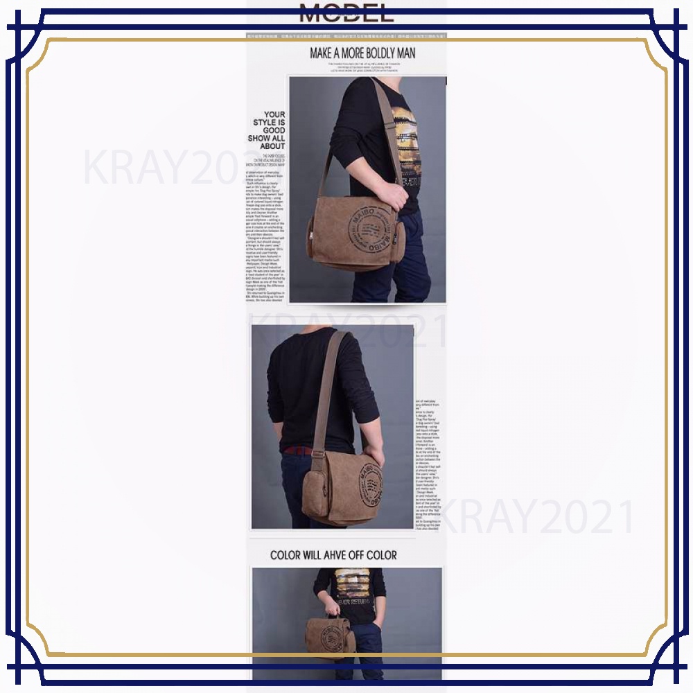 Tas Selempang Pria Messenger Canvas Printing BG911