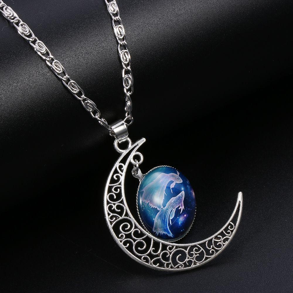 Suyo Constellation Kalung Wajah Ganda Hadiah Persahabatan Fashion Leo Libra Scorpio Sagitarius