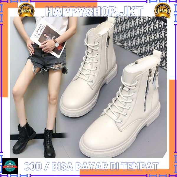 HS / Sepatu Boots Flats Wanita Kulit Premium Import 237