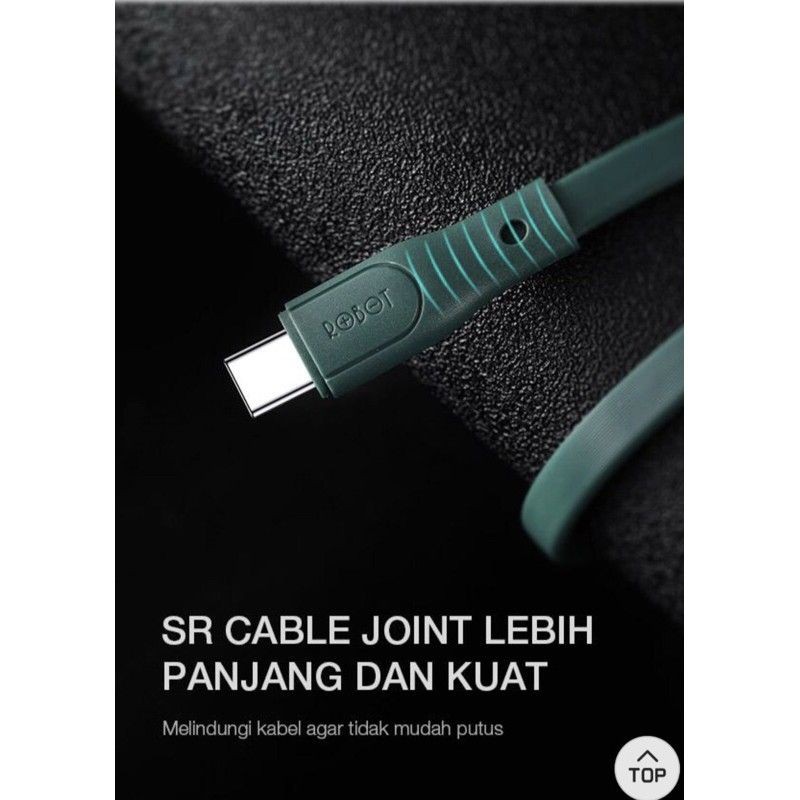 satuan 1pcs 1 pcs kabel data robot rgc100 rgc rgm type c 2,4a 2.4a kabeldata collorfull rgl rg100