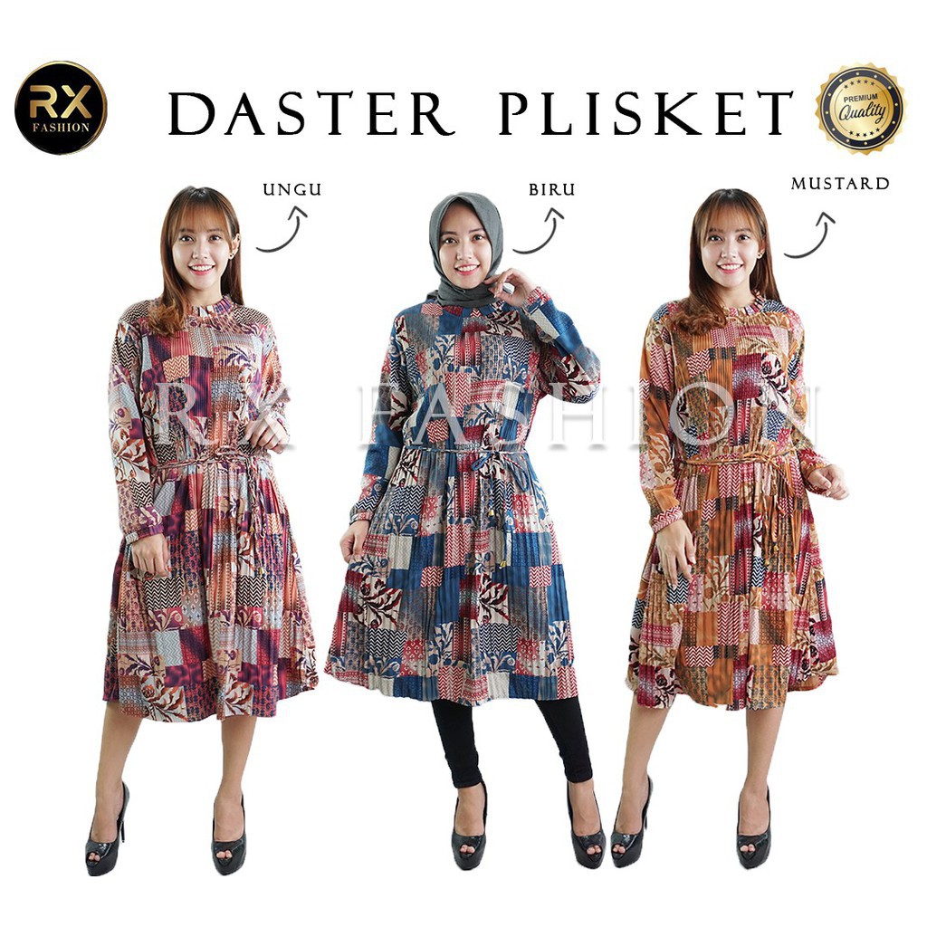 TUNIK PLISKET/DRESS PLISKET/DASTER PLISKET KUALITAS PREMIUM HIGH QUALITY