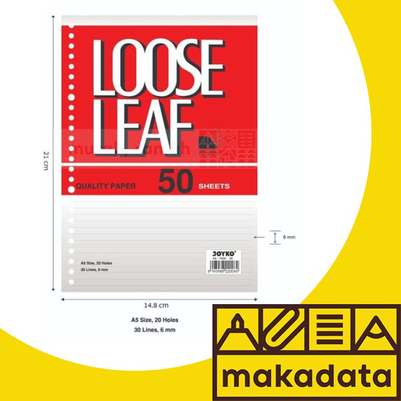 

LOOSE LEAF / KERTAS BINDER A5-50 GARIS JOYKO MURAH