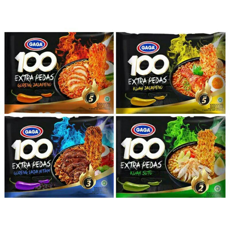 

GAGA 100 mie instan extra pedas .