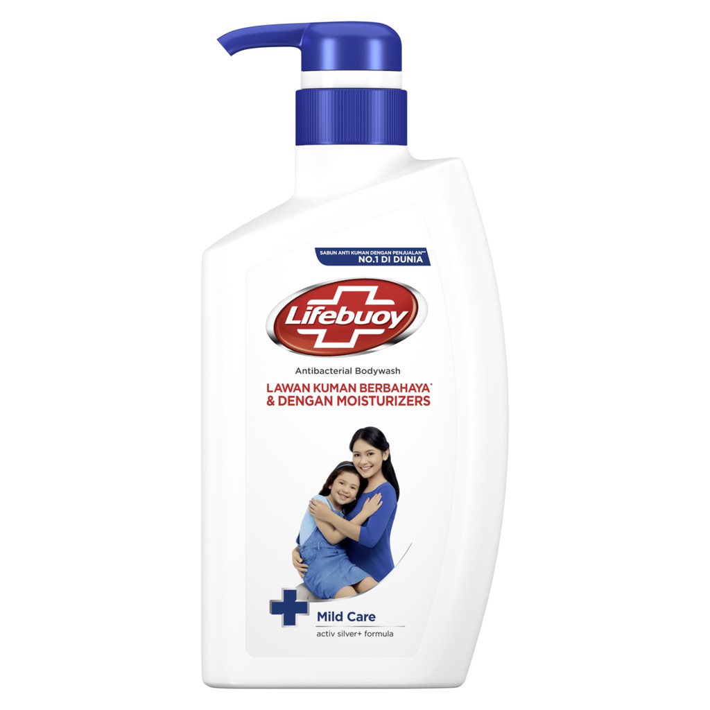 Lifebuoy Sabun Mandi Cair Anti Bacterial Body Wash Mild Care 100% Lebih Kuat Lawan Kuman Berbahaya &amp; 10x Moisturizer 500 mL