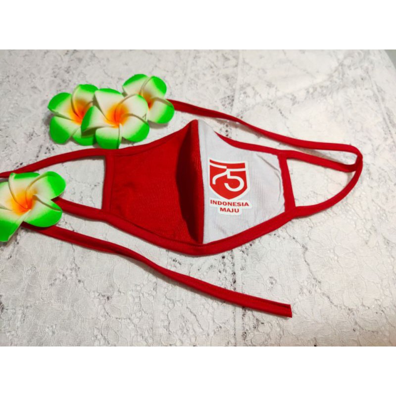 masker merah putih sablon 3 ply