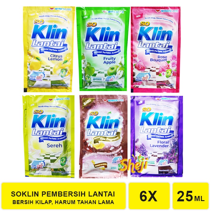 1 RENCENG ISI 6 SACHET SOKLIN LANTAI SACHET 23 ML