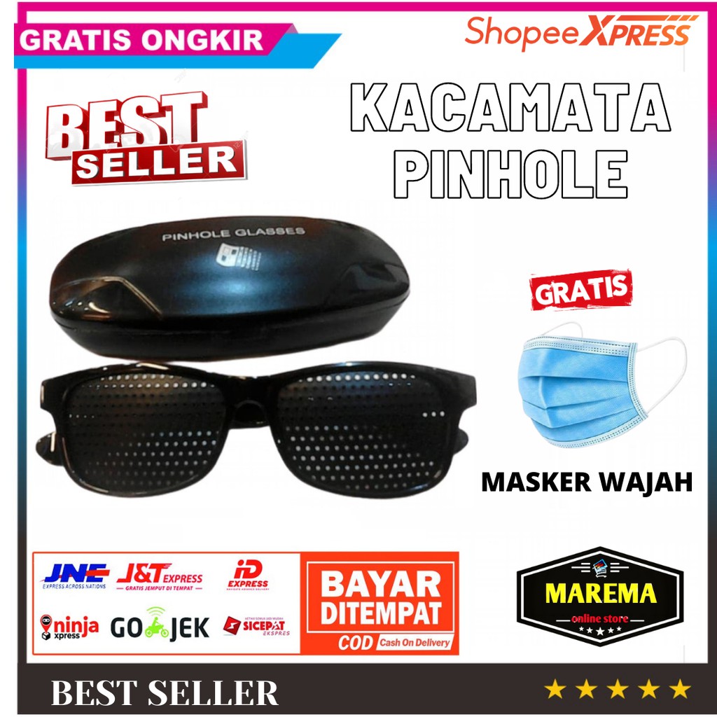 Kacamata Terapi Pinhole glasses Dengan Box Mengurangi Minus Mata Myopia ORIGINAL U.S.A - 1pc