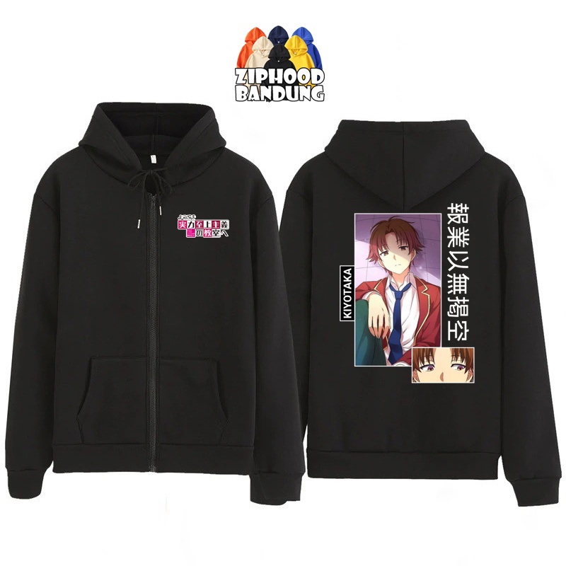 ZIPHOOD BANDUNG - Jaket Hoodie Zipper Anak Laki Laki Anime CLASSROOM OF THE ELITE Kiyotaka Ayanokouj