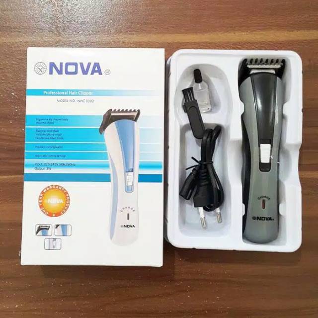 (COD) Alat Cukur Rambut Mesin Potong Jenggot Charger Portable Nova Nhc-6138