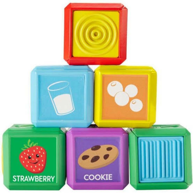 ori original fisher price first words food blocks mainan balok blok susun hadiah kado baby toy bayi