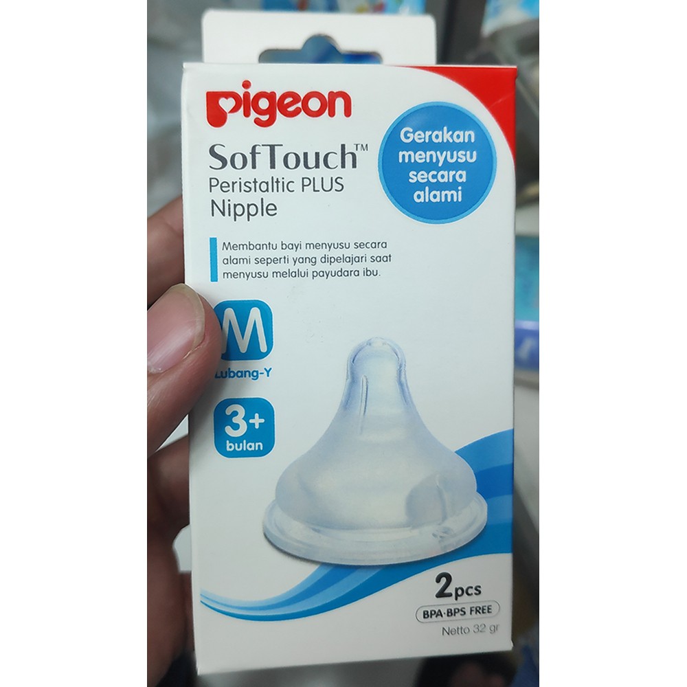 Pigeon Soft Touch Peristaltic Plus Nipple size M 2pcs Dot Bayi Pigeon