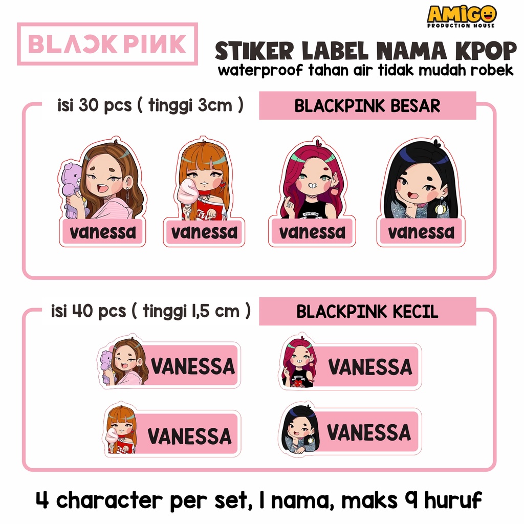 

Sticker Label Nama Blackpink BTS Straykids Alat Tulis ATK Custom Nama Anak Kpop stiker lucu stiker karakter buku stiker alat tulis sekolah