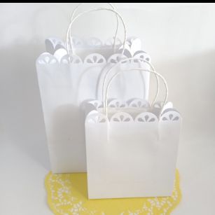 

White Lace Paper Bag S|kantong kertas tenteng souvenir putih premium