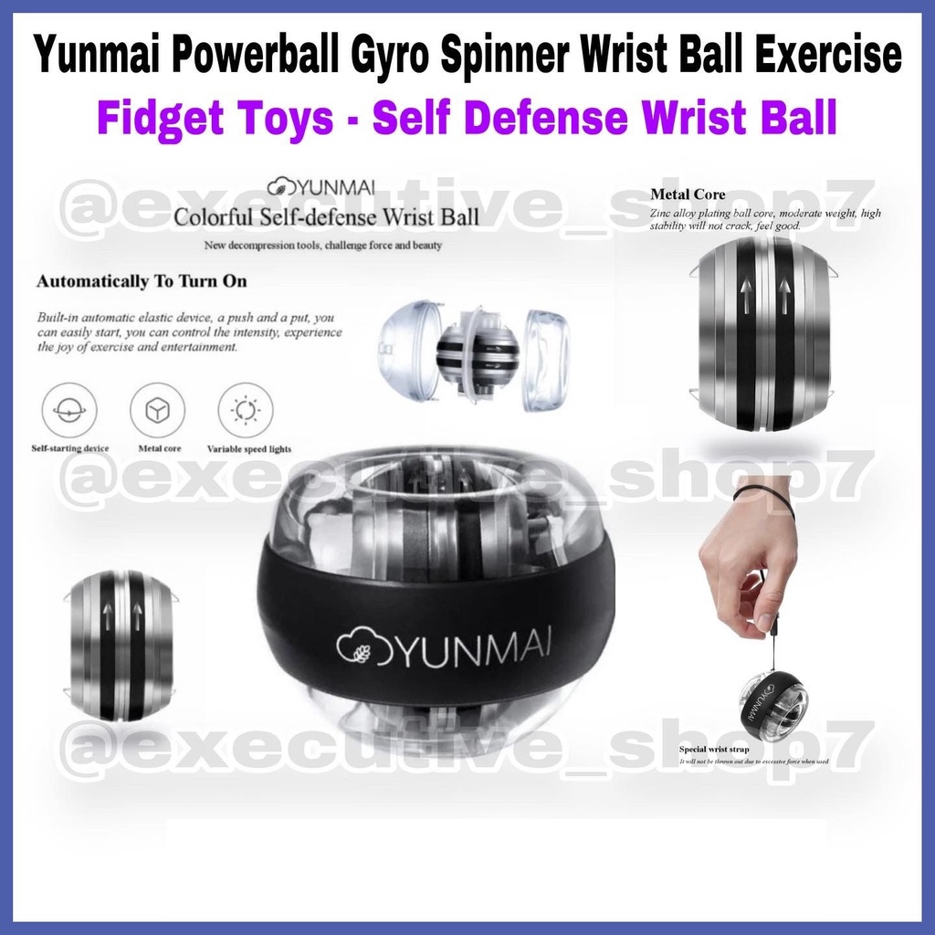 Yunmai Powerball Gyro Spinner Wrist Ball Exercise Fidget Toys - Self Defense Wrist Ball